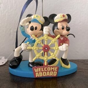 Disney Welcome Aboard Mickey and Minnie Christmas Ornament